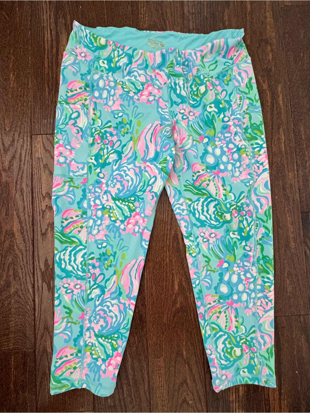Lilly Pulitzer Sz XXL Weekender Midi Leggings in Aqua La Vista